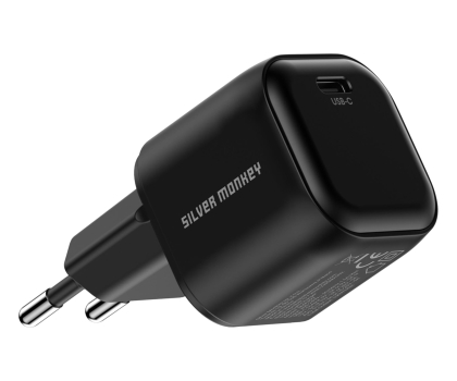 Ładowarka i akumulator Silver Monkey Ładowarka GaN Smart Uno 100W Czarna